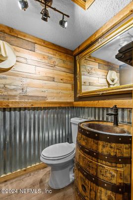 Bathroom, Interior, Wood Texture Flooring, Wooden Walls