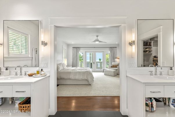 Bathroom, Bedroom, Dual Sink Vanities, Interior, Wood Texture Flooring