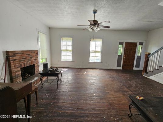 Empty room, Fireplace, Interior, Wood Texture Flooring