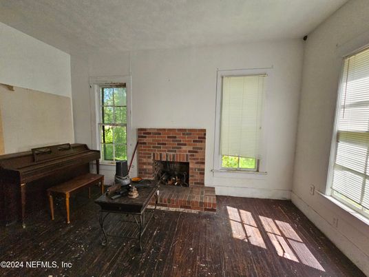 Fireplace, Interior, Piano, Wood Texture Flooring