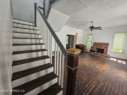 Fireplace, Interior, Wood Texture Flooring