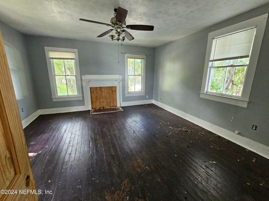 Empty room, Fireplace, Interior, Wood Texture Flooring