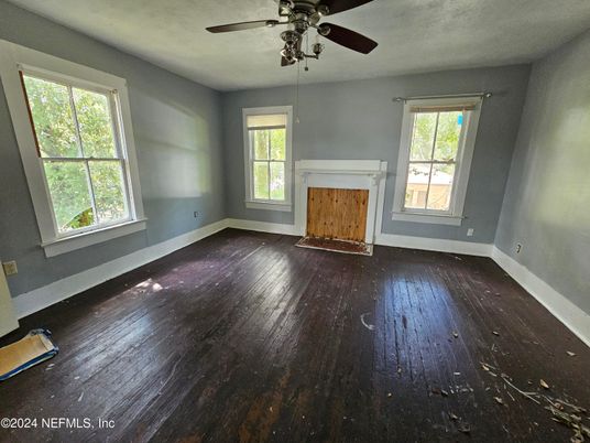 Empty room, Fireplace, Interior, Wood Texture Flooring