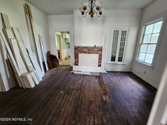 Chandelier, Empty room, Interior, Wood Texture Flooring