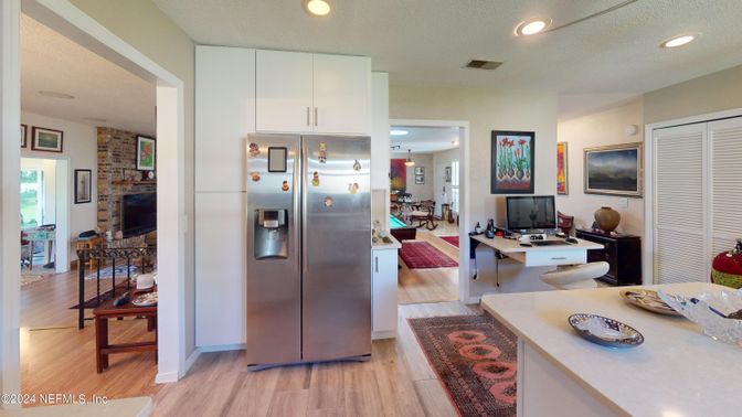 Interior, Kitchen, Recessed Lighting, Wood Texture Flooring
