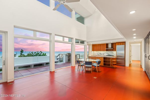 Dining room, Interior, Kitchen, Recessed Lighting, Stainless Steel Appliances, Water