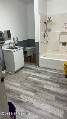 Bathroom, Interior, Wood Texture Flooring
