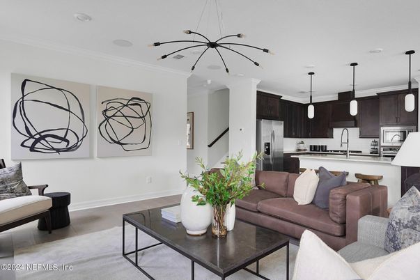 Interior, Kitchen, Living room, Pendant Lights, Stainless Steel Appliances