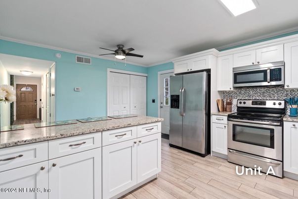 Interior, Kitchen, Stainless Steel Appliances, Wood Texture Flooring