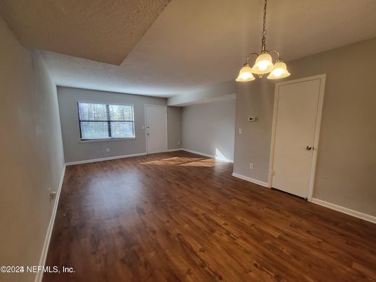 Empty room, Interior, Pendant Lights, Wood Texture Flooring