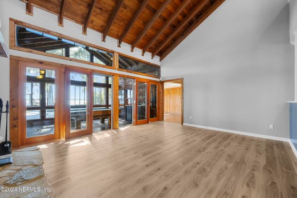 Empty room, Interior, Wooden Beams, Wooden Ceilings, Wood Texture Flooring