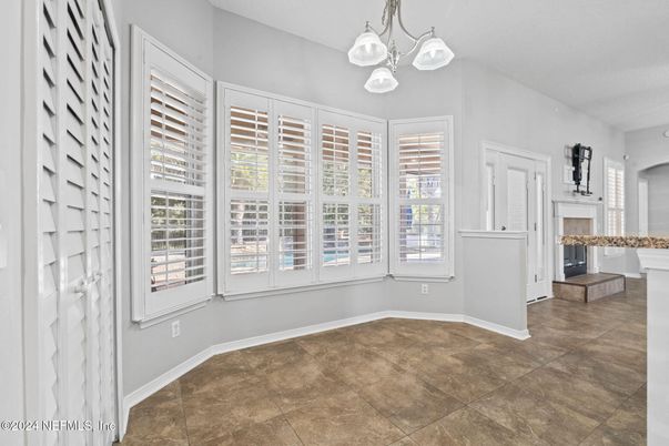 Empty room, Fireplace, Interior, Pendant Lights