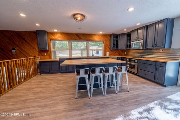 Interior, Kitchen, Recessed Lighting, Wood Texture Flooring