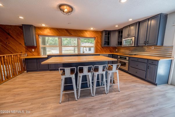 Interior, Kitchen, Recessed Lighting, Wood Texture Flooring