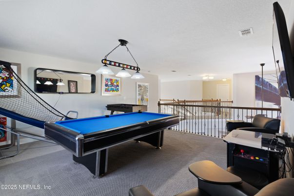 Billiard Table, Game Room, Interior, Pendant Lights