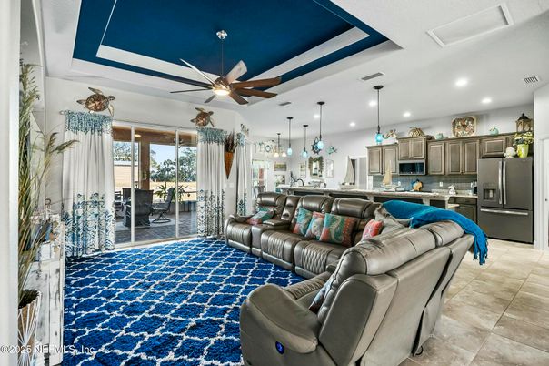 Dining room, Interior, Kitchen, Living room, Pendant Lights, Recessed Lighting, Stainless Steel Appliances