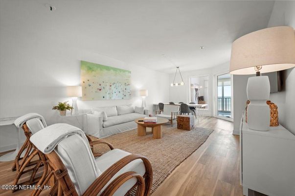 Dining room, Interior, Living room, Pendant Lights, Wood Texture Flooring