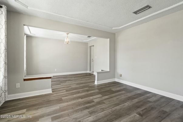 Empty room, Interior, Pendant Lights, Wood Texture Flooring