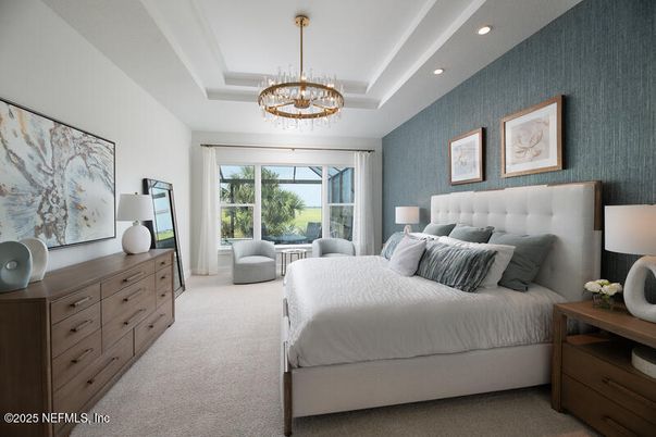 Bedroom, Chandelier, Interior, Recessed Lighting