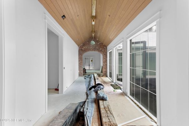 Interior, Stone Walls, Wooden Ceilings