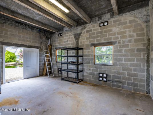 Interior, Stone Walls, Wooden Beams
