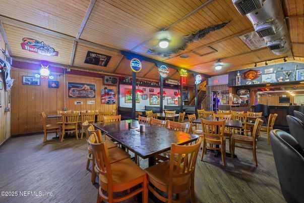 Dining room, Interior, Wooden Ceilings, Wood Texture Flooring, Wooden Walls