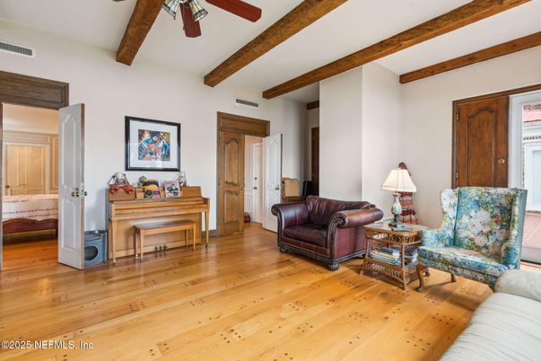 Interior, Living room, Piano, Wooden Beams, Wood Texture Flooring