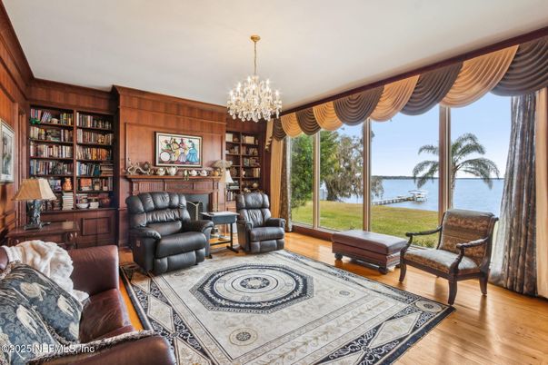 Chandelier, Interior, Living room, Water, Wood Texture Flooring, Wooden Walls