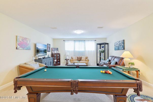 Billiard Table, Game Room, Interior, Recessed Lighting