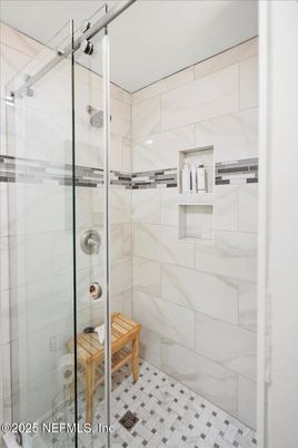 Bathroom, Glass Shower, Interior, Marble Walls