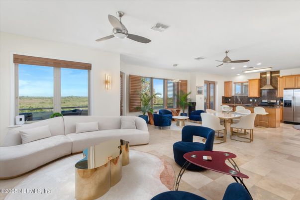 Dining room, Interior, Kitchen, Living room, Recessed Lighting, Stainless Steel Appliances