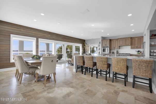Dining room, Interior, Kitchen, Recessed Lighting, Stainless Steel Appliances
