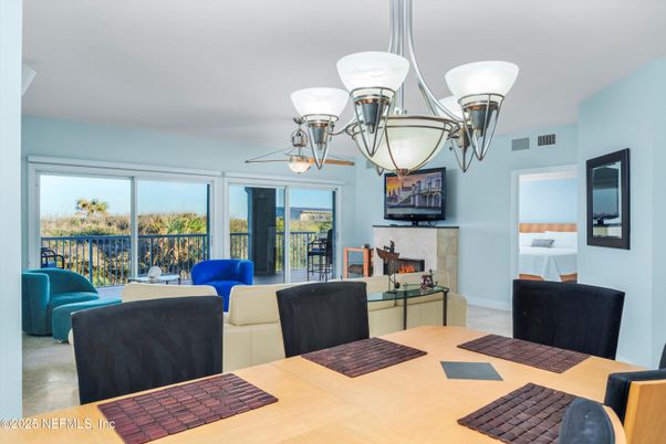 Chandelier, Dining room, Fireplace, Interior, Living room
