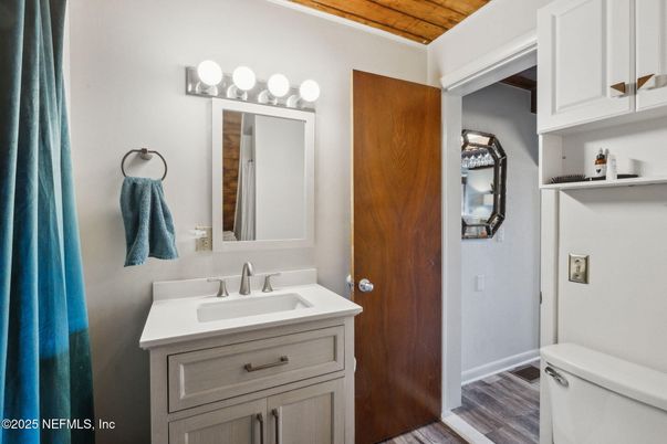 Bathroom, Interior, Wooden Ceilings, Wood Texture Flooring