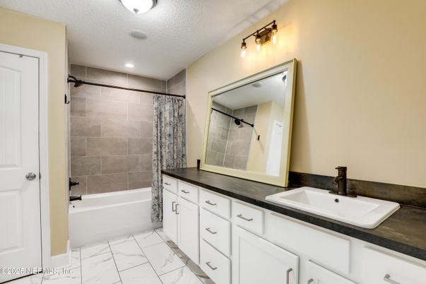 Bathroom, Dual Sink Vanities, Interior, Marble, Recessed Lighting