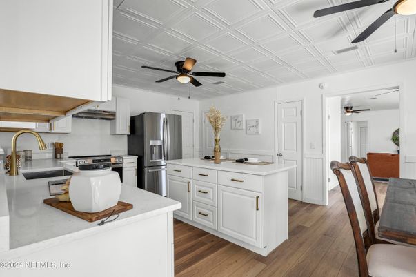 Interior, Kitchen, Stainless Steel Appliances, Wood Texture Flooring