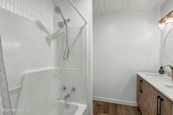 Bathroom, Interior, Wood Texture Flooring