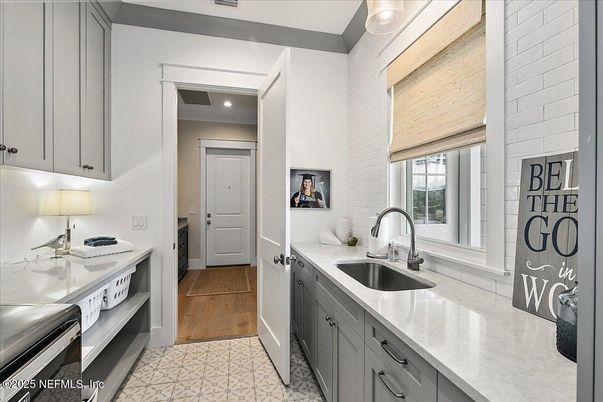 Interior, Kitchen, Recessed Lighting, Wood Texture Flooring