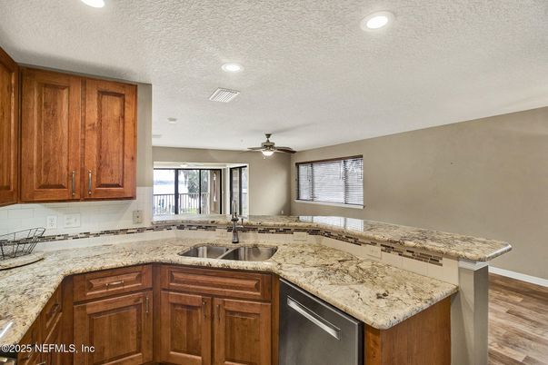 Interior, Kitchen, Recessed Lighting, Wood Texture Flooring