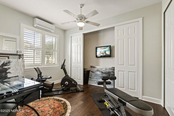 Fitness Equipment, Interior, Wood Texture Flooring