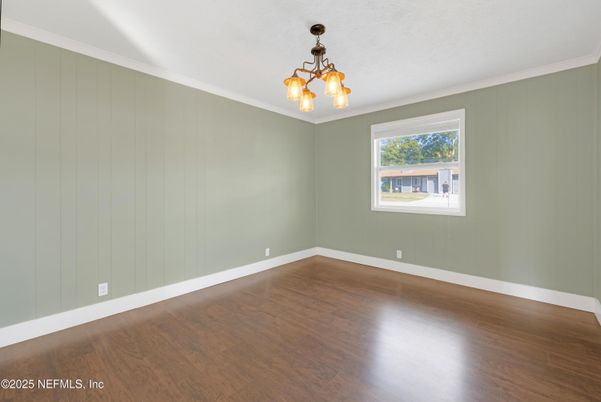 Empty room, Interior, Pendant Lights, Wood Texture Flooring
