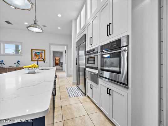 Interior, Kitchen, Pendant Lights, Recessed Lighting, Stainless Steel Appliances