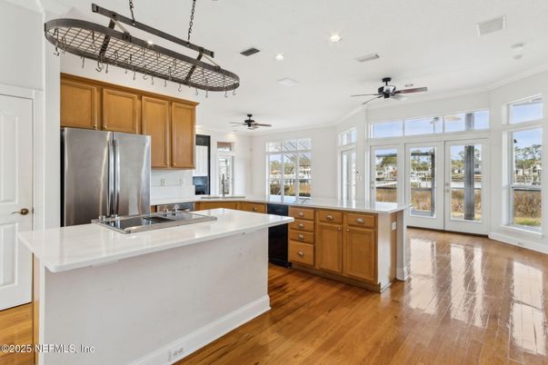 Interior, Kitchen, Recessed Lighting, Wood Texture Flooring