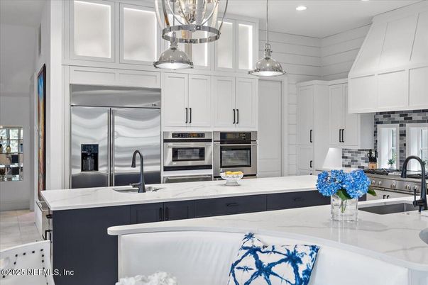 Interior, Kitchen, Pendant Lights, Recessed Lighting, Stainless Steel Appliances