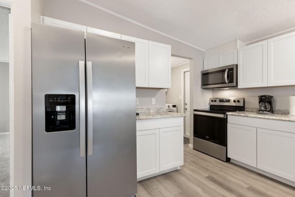 Interior, Kitchen, Stainless Steel Appliances, Wood Texture Flooring