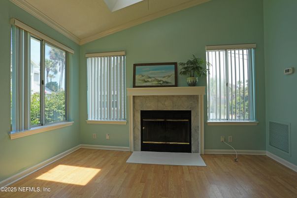 Empty room, Fireplace, Interior, Wood Texture Flooring