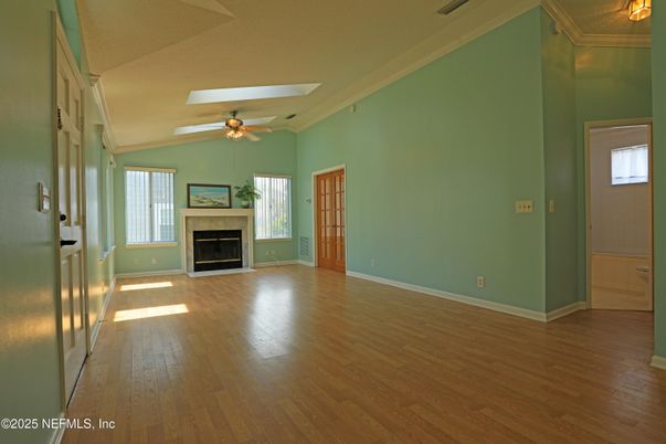 Empty room, Fireplace, Interior, Wood Texture Flooring