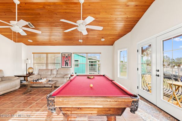 Billiard Table, Game Room, Interior, Living room, Wooden Ceilings
