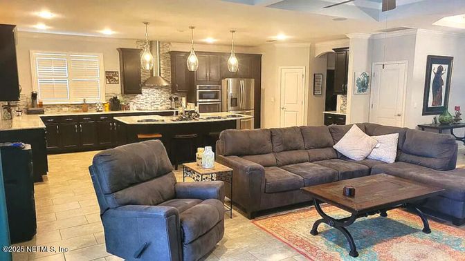 Interior, Kitchen, Living room, Pendant Lights, Recessed Lighting, Stainless Steel Appliances
