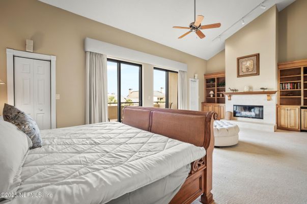 Bedroom, Fireplace, Interior